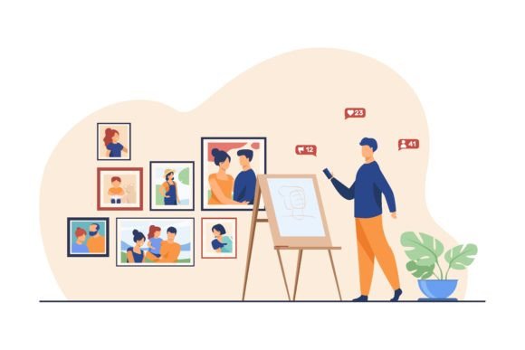 Artist Working in His Studio: Man Painting and the Creative Workflow