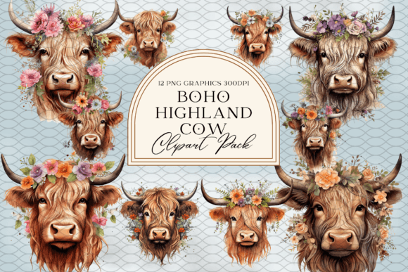 Bringing Rustic Charm to Life with Boho Highland Cow Sublimation Graphics