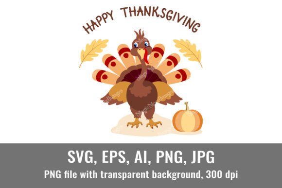 Happy Thanksgiving Day Card with Turkey Design