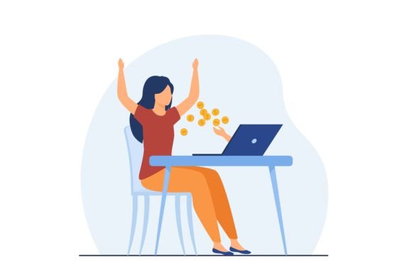 Happy Woman Earning Money with Help of C: A New Era of Financial Independence