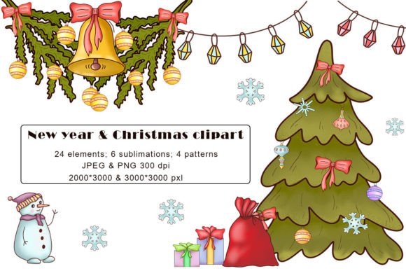 New Year Clipart Illustration, Png jpeg