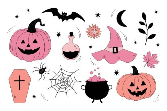 Pink Halloween Party Bundle: A Vector Asset Evaluation