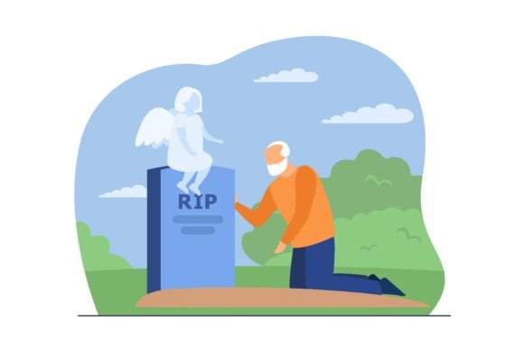 Sad Grandfather Crying on Grave of His G: A Masterpiece of Emotional Resonance in Modern Design