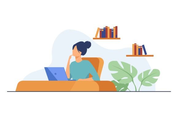 Student Girl Studying at Laptop: Compute the Future of Learning