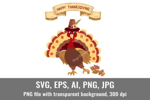 Thanksgiving Turkey in Pilgrim Hat Design