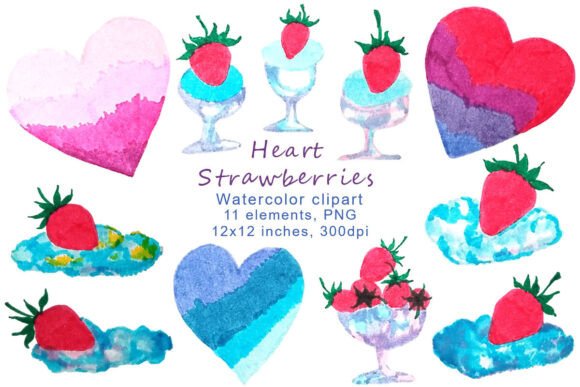 Unlocking Creativity with Hand Painted Watercolor Heart Strawberries Clipart