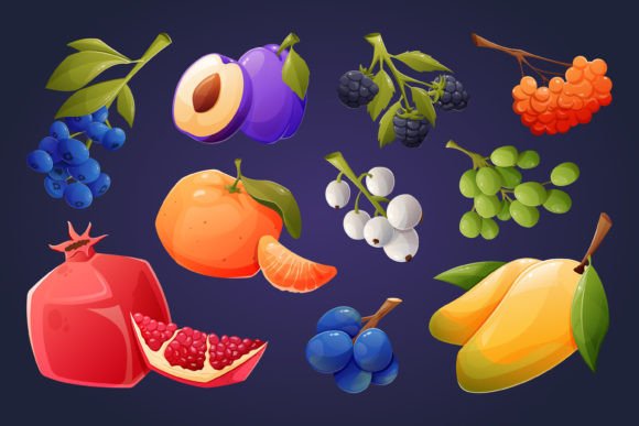 Vector Cartoon Fruits and Berries Set: Elevating Modern Visual Storytelling