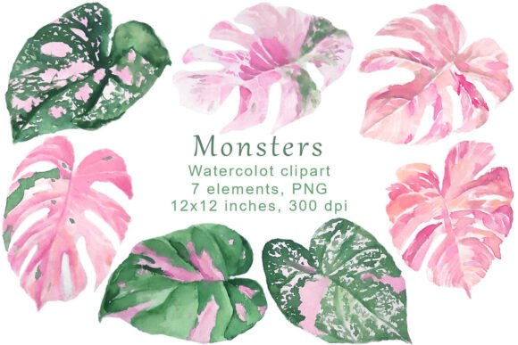 Watercolor Monsters Clipart: A Creative Asset