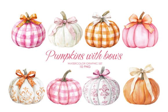 Watercolor Pumpkin Clipart: Pink Pumpkin
