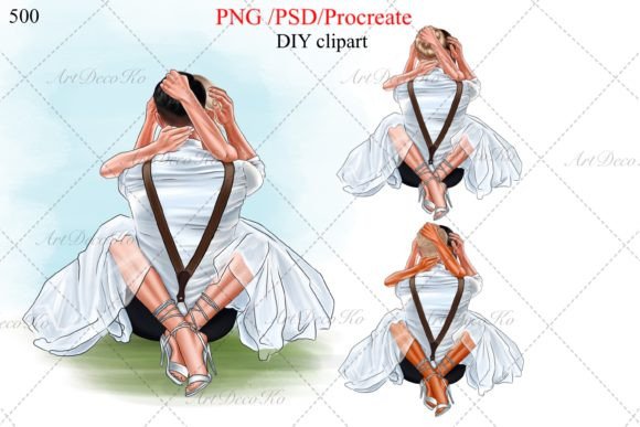 Wedding Day Bride and Groom DIY Clipart